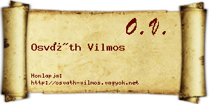 Osváth Vilmos névjegykártya