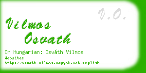 vilmos osvath business card